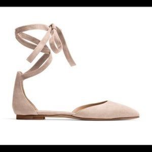 M gemi blush suede ankle tie shoes size 41 folata